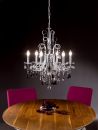 Polished chrome chandelier with black and clear crystal ID 1
