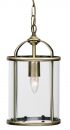 Small Clear Glass Hanging Lantern in Antique Brass finish ID