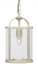 Small Clear Glass Hanging Lantern in Cream Gold  ID 
