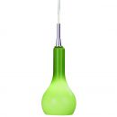 Compact Green Glass Single Pendant with Chrome Detail ID