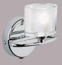 Modern Wall Light in Chrome with Crystal Shade iD