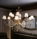 Large Italian chandelier finished with gold and crystal ID 1