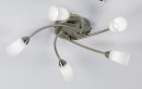 Semi-Flush Ceiling Light in Antique Brass and Frosted Glass - DISCONTINUED