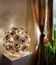 Beautiful floral glass and metal Italian table lamp ID 1