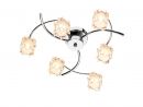 Polished Chrome 6 Arm Flush Ceiling Light with Glass Shades - DISCONTINUED