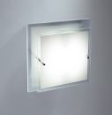 Square halogen wall light with flat frosted glass - DISCONTINUED