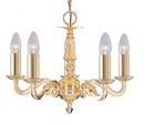 Solid Brass 5 Arm Ceiling Light in a Georgian Style ID