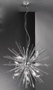 Italian Crystal Rod and Silver Ribbon Ceiling Chandelier ID