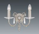Polished Nickel Double Arm Wall Light with Crystal ID
