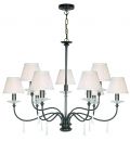 Bronze Finish Crystal Chandelier with 9 Arms ID