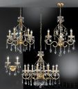 Spiral Design 5 Arm Chandelier in a Gold Finish ID 1