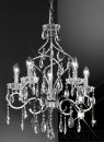 Polished Chrome and Crystal Spiral Design 5 Arm Chandelier ID