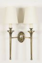 Double arm wall light in solid brass with shades - colour options ID